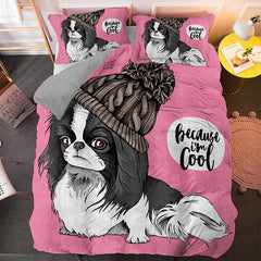 2025 NEW Cute Dog Cartoon Pug Bedding Set Quilt Covers Room Decoration