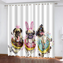 2025 NEW Cute Dogs Curtains Blackout Window Treatments Drapes for Room Decoration