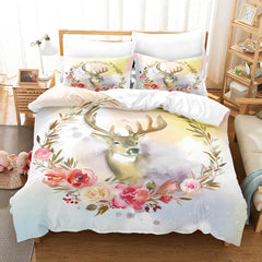 2025 NEW Cute Pere David's deer Elk Bedding Set Quilt Cover Without Filler