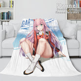 2025 NEW DARLING in the FRANXX Cosplay Flannel Blanket Throw