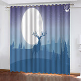 2025 NEW Deer Curtains Pattern Blackout Window Drapes