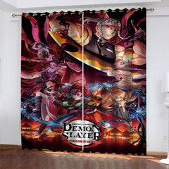 2025 NEW Demon Slayer Curtains Blackout Window Treatments Drapes for Room Decoration