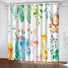 2025 NEW Dinosaur Curtains Blackout Window Treatments Drapes Room Decoration