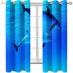 2025 NEW Dolphin Curtains Blackout Window Treatments Drapes for Room Decoration