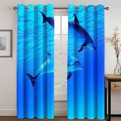 2025 NEW Dolphin Curtains Blackout Window Treatments Drapes for Room Decoration