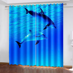 2025 NEW Dolphin Curtains Blackout Window Treatments Drapes for Room Decoration