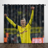 2025 NEW Erling Haaland Curtains Pattern Blackout Window Drapes