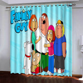 2025 NEW Family Guy Curtains Pattern Blackout Window Drapes