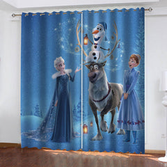 2025 NEW Frozen 2 Elsa Curtains Cosplay Blackout Window Drapes Room Decoration
