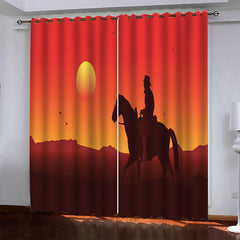 2025 NEW Game Red Dead Redemption Pattern Curtains Blackout Window Drapes