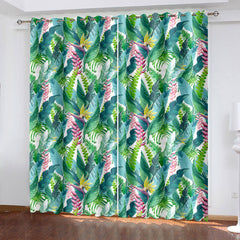 2025 NEW Green Plants Curtains Blackout Window Treatments Drapes for Room Decoration