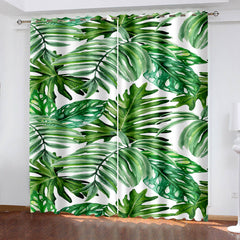 2025 NEW Green Plants Curtains Blackout Window Treatments Drapes for Room Decoration