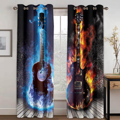 2025 NEW Guitar Curtains Blackout Window Treatments Drapes for Room Decoration