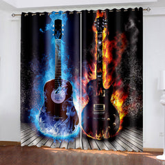 2025 NEW Guitar Curtains Blackout Window Treatments Drapes for Room Decoration