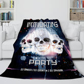 2025 NEW Halloween Decoration Skeleton Skull Bed Blanket Flannel Blanket Sets