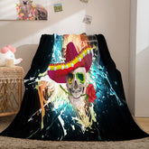 2025 NEW Halloween Horror Skull Flannel Fleece Blanket Skeleton Throw Blanket