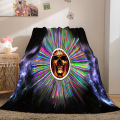 2025 NEW Halloween Horror Skull Flannel Fleece Blanket Skeleton Throw Blanket