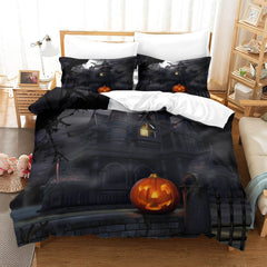 2025 NEW Halloween Pumpkin Decor Bedding Set Quilt Cover Without Filler