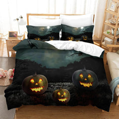 2025 NEW Halloween Pumpkin Decor Bedding Set Quilt Cover Without Filler