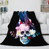 2025 NEW Halloween Skeleton Skull Flannel Blanket Throw Blanket