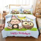 2025 NEW Hand-Painted Cartoon Owl Bedding Set Quilt Covers Without Filler