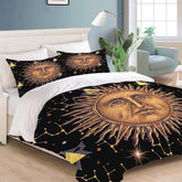 2026 NEW Hand Drawn Sun Face Bedding Sets Quilt Cover Without Filler