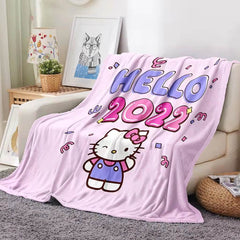 2025 NEW Hello Kitty Flannel Fleece Blanket Throw Blanket Room Decoration