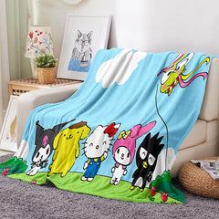 2025 NEW Hello Kitty Flannel Fleece Blanket Throw Blanket Room Decoration
