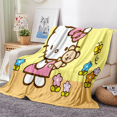 2025 NEW Hello Kitty Flannel Fleece Blanket Throw Blanket Room Decoration