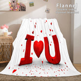 2025 NEW I LOVE You Bed Blanket Soft Flannel Blanket