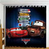 Movie Cars Lightning McQueen Blackout Curtains Drapes For Window Treatment Set