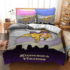 Minnesota Vikings Football League Duvet Cover Quilt Cover Pillowcase Bedding Set