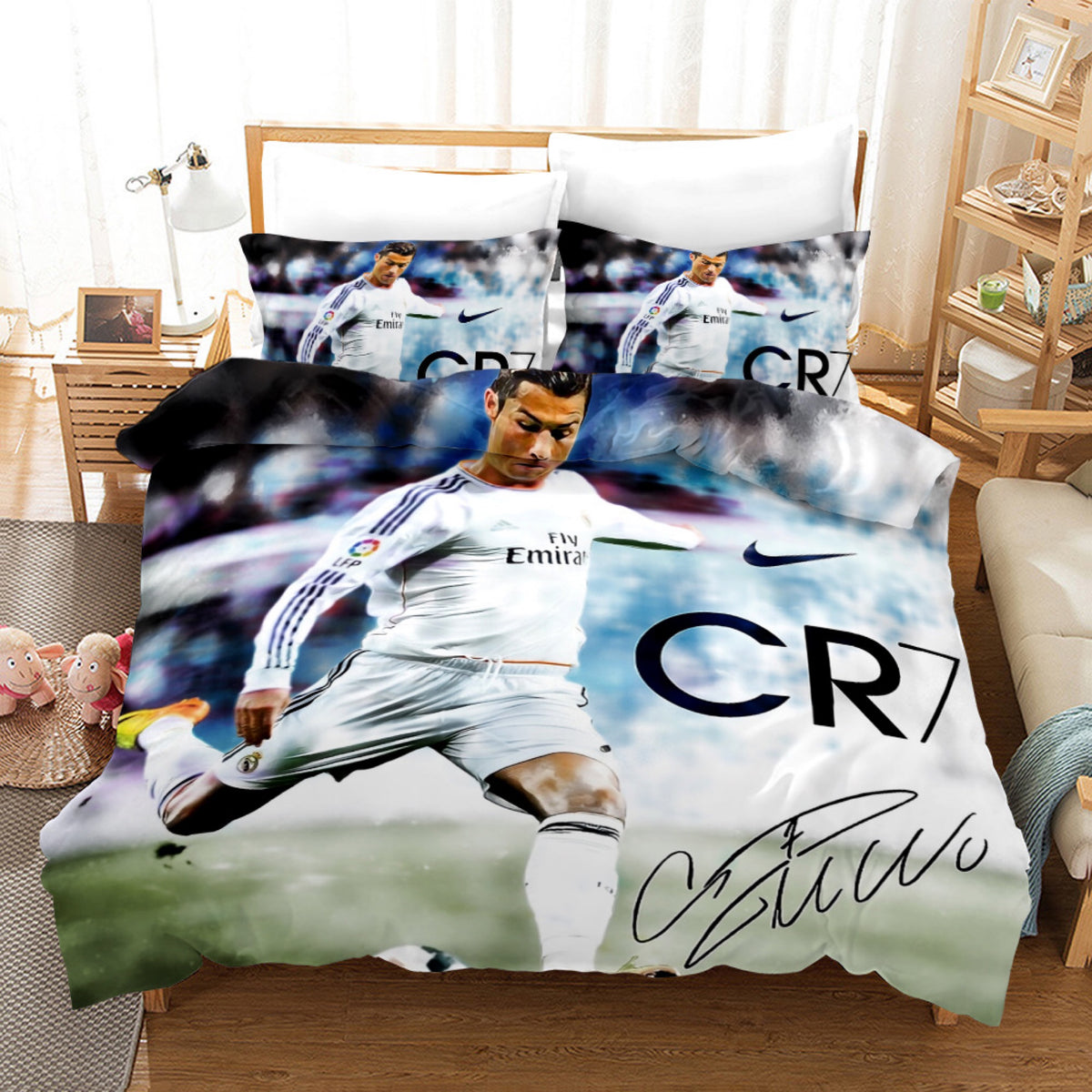 CR7 Ronaldo Football Duvet Cover Quilt Cover Pillowcase Bedding Set