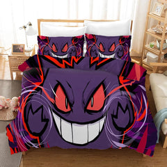 Pokemon Pikachu Gengar Duvet Cover Quilt Cover Pillowcase Bedding Set