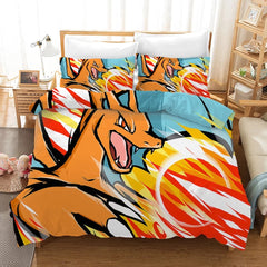 Pokemon Pikachu Charizard Duvet Cover Quilt Cover Pillowcase Bedding Set Bedroom Decor