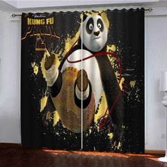 2025 NEW Kung Fu Panda The Dragon Knight Curtains Pattern Blackout Window Drapes