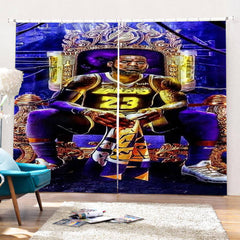 2026 NEW Lakers 23 James Curtains Blackout Window Drapes for Room Decoration