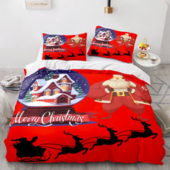 2025 NEW Merry Christmas Pattern Bedding Sets Quilt Cover Room Decoration