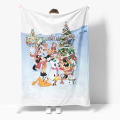 2025 NEW Mickey Mouse Minnie Mouse Flannel Fleece Throw Cosplay Blanket Set