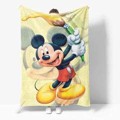 2025 NEW Mickey Mouse Minnie Mouse Flannel Fleece Throw Cosplay Blanket Set