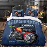 2025 NEW Motorcycle Pattern Bedding Set Quilt Cover Without Filler
