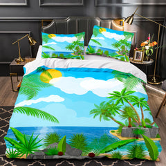2025 NEW Ocean Beach Coconut tree Sea Bedding Sets Quilt Cover Without Filler