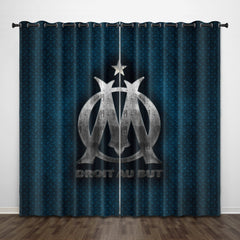 2025 NEW Olympique de Marseille Curtains Pattern Blackout Window Drapes