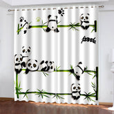 2025 NEW Panda Curtains Blackout Window Treatments Drapes for Room Decoration