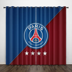 2025 NEW Paris Saint-Germain Football Club Curtains Pattern Blackout Window Drapes