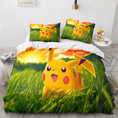 2026 NEW Pikachu Cosplay Bedding Set Full Quilt Covers Room Decoration