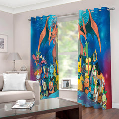2026 NEW Pokémon Pikachu Curtains Blackout Window Drapes for Room Decoration