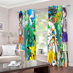 2026 NEW Pokémon Pikachu Curtains Blackout Window Drapes for Room Decoration