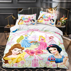 2026 NEW Princess Snow White Cinderella Rapunzel Merida Bedding Set Duvet Cover