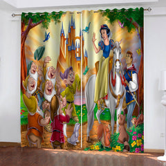 2025 NEW Princess Snow White Curtains Blackout Window Treatments Drapes Room Decor